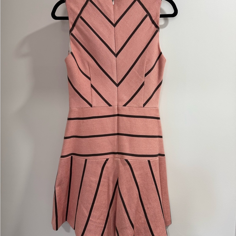 Sandro Pink and Black Chevron Dress size 2